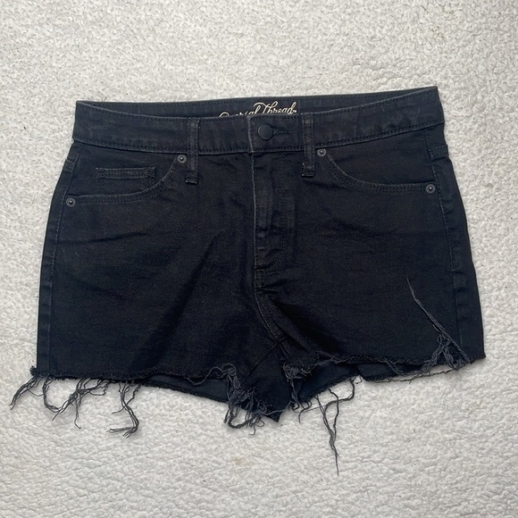 Universal thread Dark Denim Jeans Black Shorts high Rise Shortie Size 6 … - Picture 6 of 7